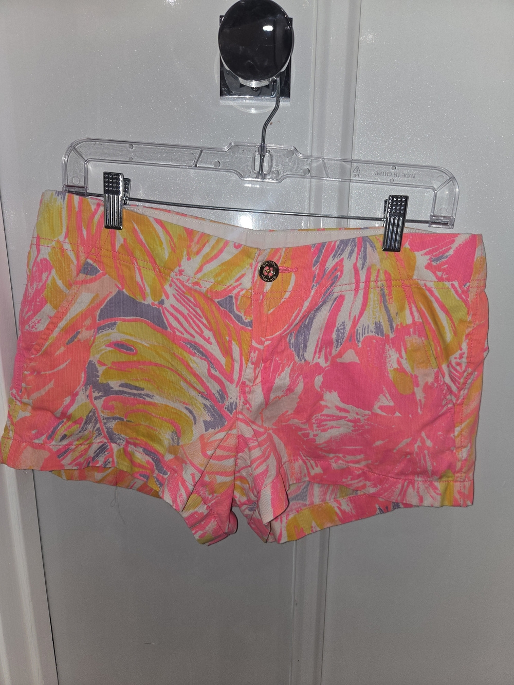 Lilly Pulitzer Neon Pink Tropical High-Waist Shorts